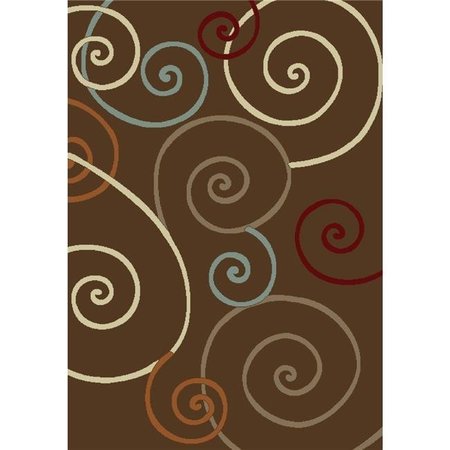 CONCORD GLOBAL TRADING Concord Global 97783 2 ft. 7 in. x 4 ft. 1 in. Chester Scroll - Brown 97783